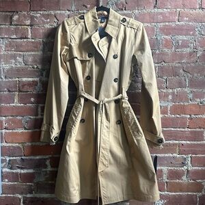 Tommy Hilfiger Beige Double-Breasted Trench Coat